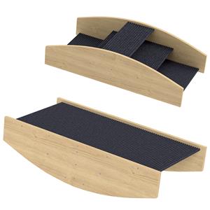 PawHut Agility Hondenschommel, 2-in-1 Schommel en Trap, Antislip, Dennenhout, 80 x 39,5 cm
