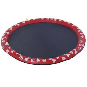 PawHut hondenbad, opvouwbaar, antislip, stevig kunststof, eenvoudig te reinigen, Ø150 cm, ideaal voor grote honden, rood | Aosom.nl