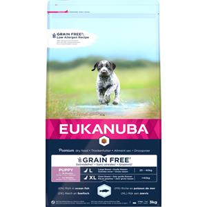 Eukanuba 3x  Puppy Graanvrij Large Hondenvoer Vis 3 kg