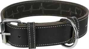 TRIXIE Rustic Vetleren Halsband Heartbeat Zwart L