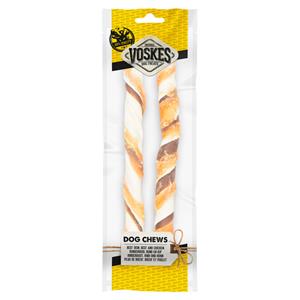 Voskes 20x  Stick Runderhuid, Rund en Kip 25 cm 2 stuks