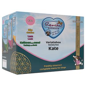 Renske 2x  Variatiebox Hondenvoer Nat Kate 12 x 395 gr