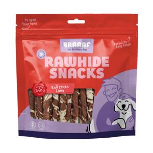 Braaaf 10x  Rol Sticks Hondensnack Lam - Vis 12 cm 250 gr