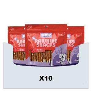 Braaaf 10x  Rol Sticks Hondensnack Kip 12,5 cm 300 gr