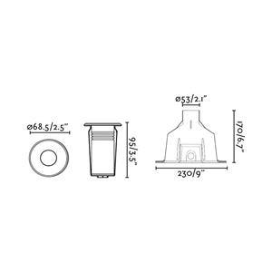 FARO BARCELONA LED zwembadlamp Nok, nikkelkleurig, roestvrij staal, Ø 6,8 cm, IP68