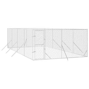 VidaXL Hondenkennel voor buiten 4x8x2 m gegalvaniseerd staal zilver