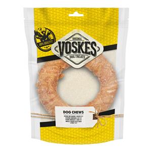 Voskes 15x  Kauwring Runderhuid met Kip 19 cm
