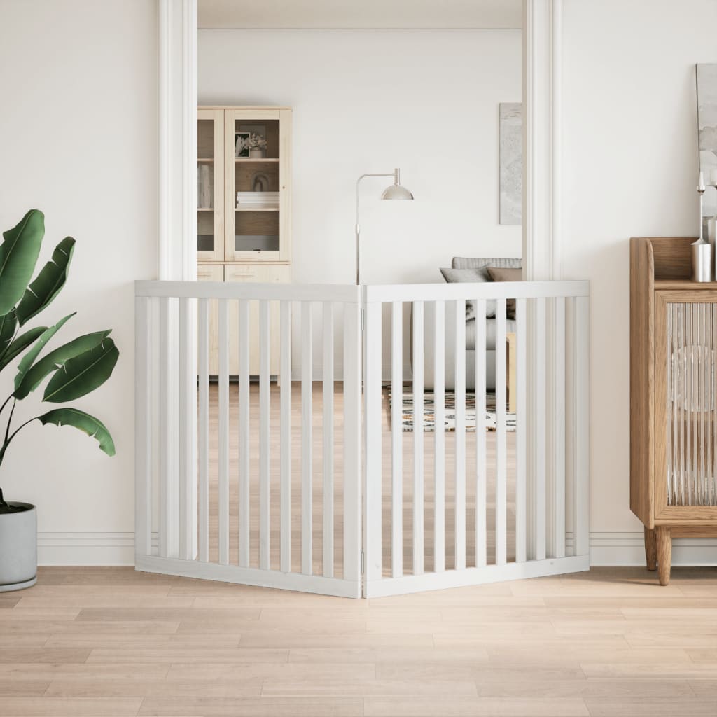 vidaXL Hondenhek inklapbaar 2 panelen 160 cm populierenhout wit