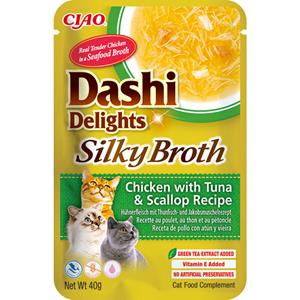 Inaba Dashi Delights Silky Broth kat Kip met tonijn en sint-jacobsschelp