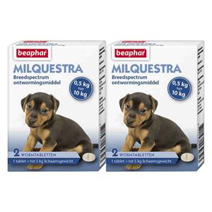 Beaphar 2x  Milquestra Ontworming Tabletten Hond 0,5-10 kg (ook puppy) 2 tabletten