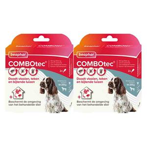 Beaphar 2x  Combotec Anti Vlooien en Teken Druppels Hond 10-20 kg 2 pipetten