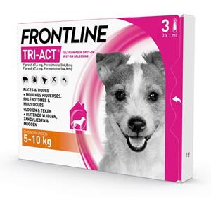 Frontline Tri-Act Anti Vlooien en Teken Druppels S 3 pipetten