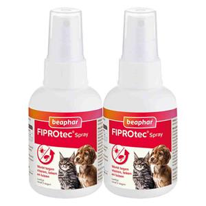 Beaphar 2x  Fiprotec Anti Vlooien en Teken Spray Hond en Kat 100 ml
