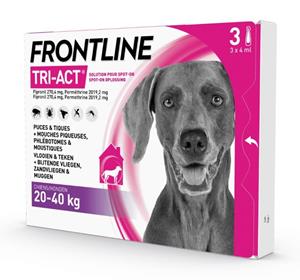 Frontline Tri-Act Anti Vlooien en Teken Druppels L 3 pipetten