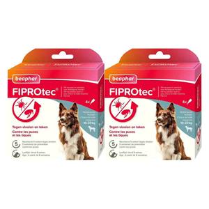 Beaphar 2x  Fiprotec Anti Teken- en Vlooiendruppels Hond 10 - 20 kg 4 stuks