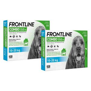 Frontline 2x  Combo Spot On Anti Vlooien en Teken Druppels Hond M 3 pipetten