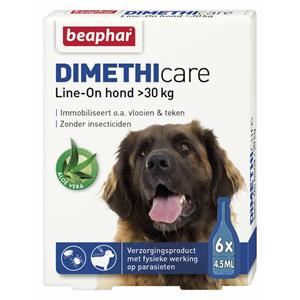 Beaphar 5x  DImetHIcare Line-On Anti Vlooien en Teken Druppels Hond>30 kg 6 pipetten
