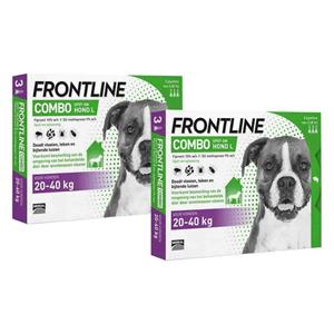 Frontline 2x  Combo Spot On Anti Vlooien en Teken Druppels Hond L 3 pipetten