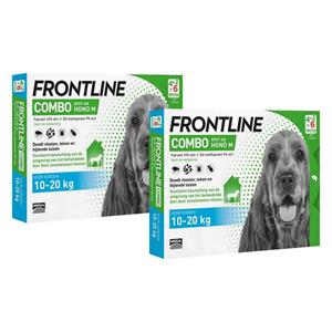 Frontline 2x  Combo Spot On Anti Vlooien en Teken Druppels Hond 10 - 20 kg 6 pipetten
