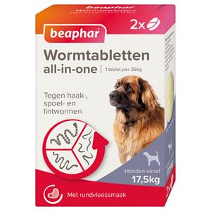 Beaphar 6x  All-in-one Ontworming Tabletten Hond 17,5 - 70 kg 2 tabletten