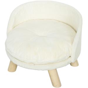 PawHut Huisdierenbed voor Honden en Katten, Zacht & Wasbaar Kussen, Beschermrand, 40,5 x 40,5 x 33 cm