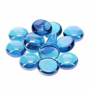 Aqua D'ella Glazen kiezelstenen 17-19MM - 300 Gram Lichtblauw
