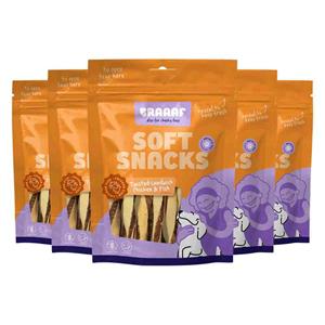 Braaaf 5x  Twisted Sandwich Hondensnack Kip - Vis 85 gr