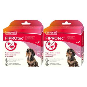 Beaphar 2x  Fiprotec Anti Teken- en Vlooiendruppels Hond 2 - 10 kg 4 stuks