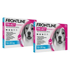 Frontline 2x  Tri-Act Anti Vlooien en Teken Druppels M 3 pipetten