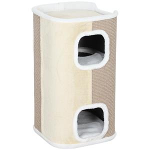 PawHut Krabton voor Katten, 3 Niveaus, Stevig, Zacht Pluche, Toevluchtsoord, Beige