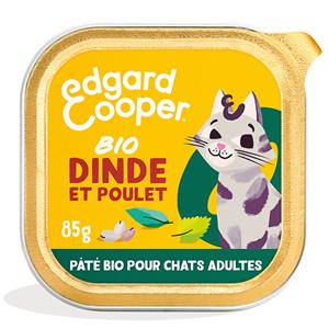 Edgard & Cooper 12x85g  Adult Bio Graanvrije Paté Biologische Kalkoen en Biologische Kip - Paté voor katten