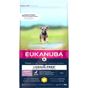 Eukanuba 3x  Puppy Graanvrij Small-Medium Hondenvoer Kip 3 kg