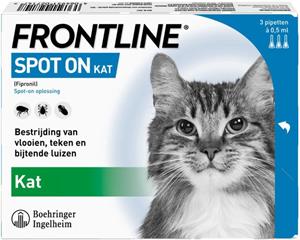 Frontline Pet Care Frontline Spot On Kat - Anti vlooien en tekenmiddel - 3 pip