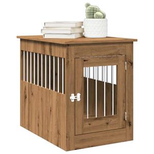 VidaXL Hondenbench 55x80x68 cm bewerkt hout artisanaal eikenkleurig