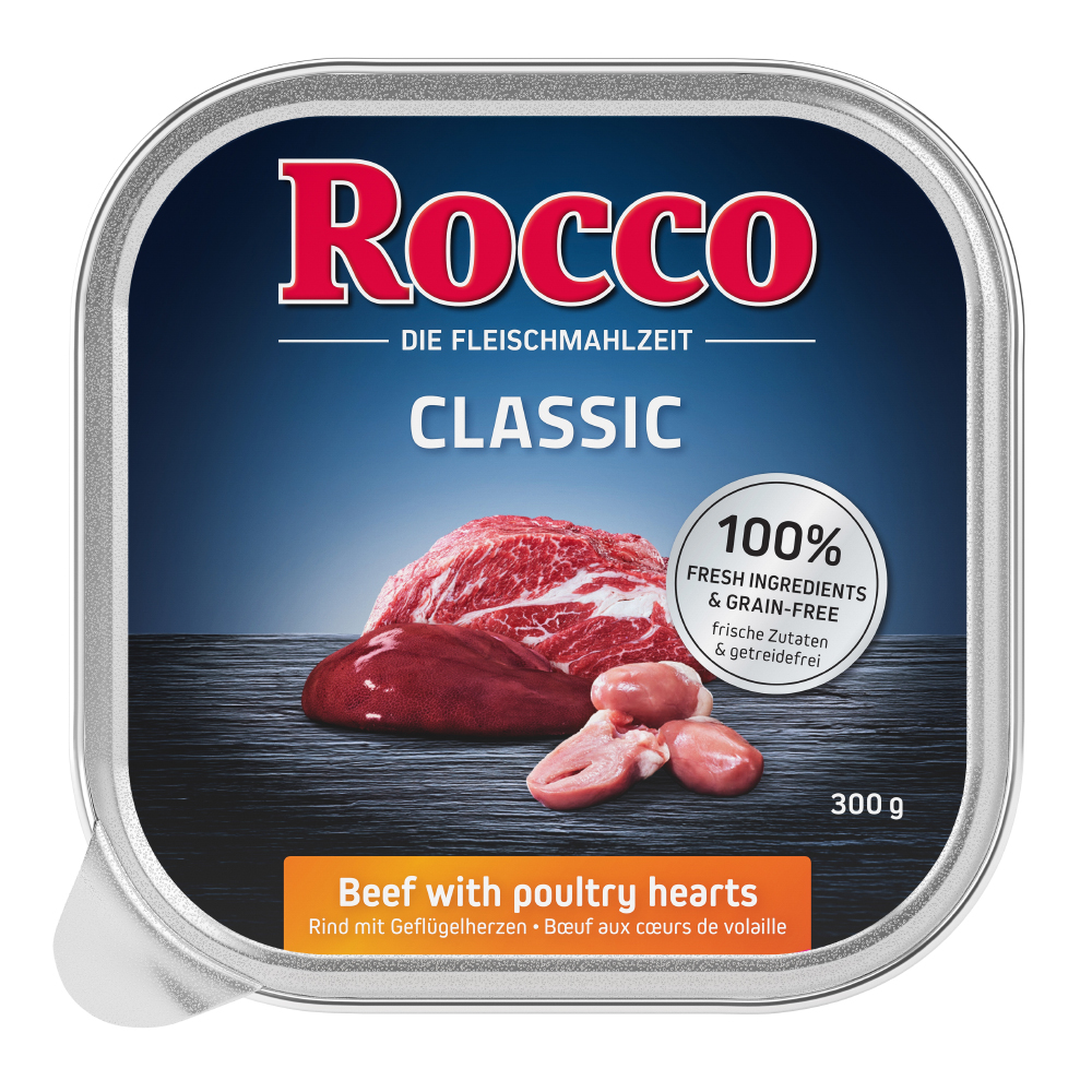 Rocco 9x300g Rund met kippenharten  Hondenvoer
