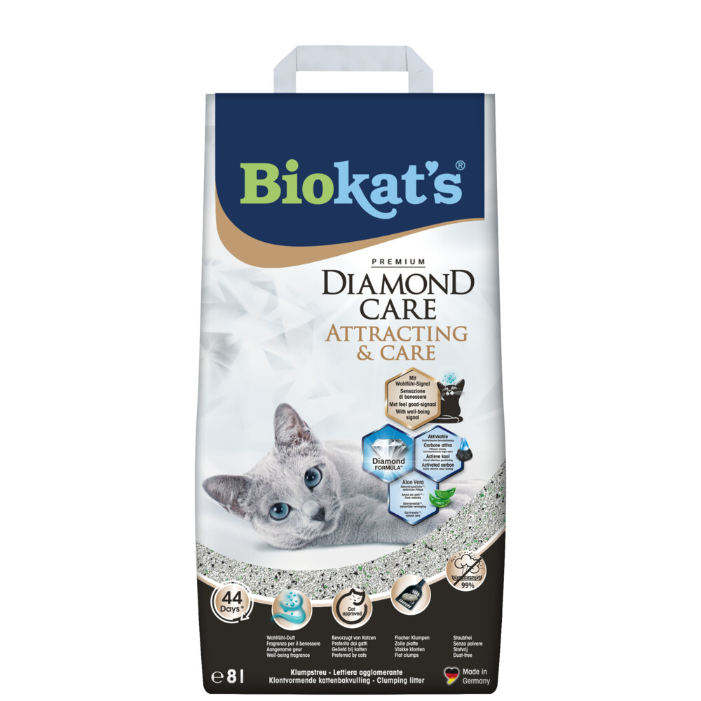 Kattenbakvulling Diamond Care Attracting&Care 8 liter