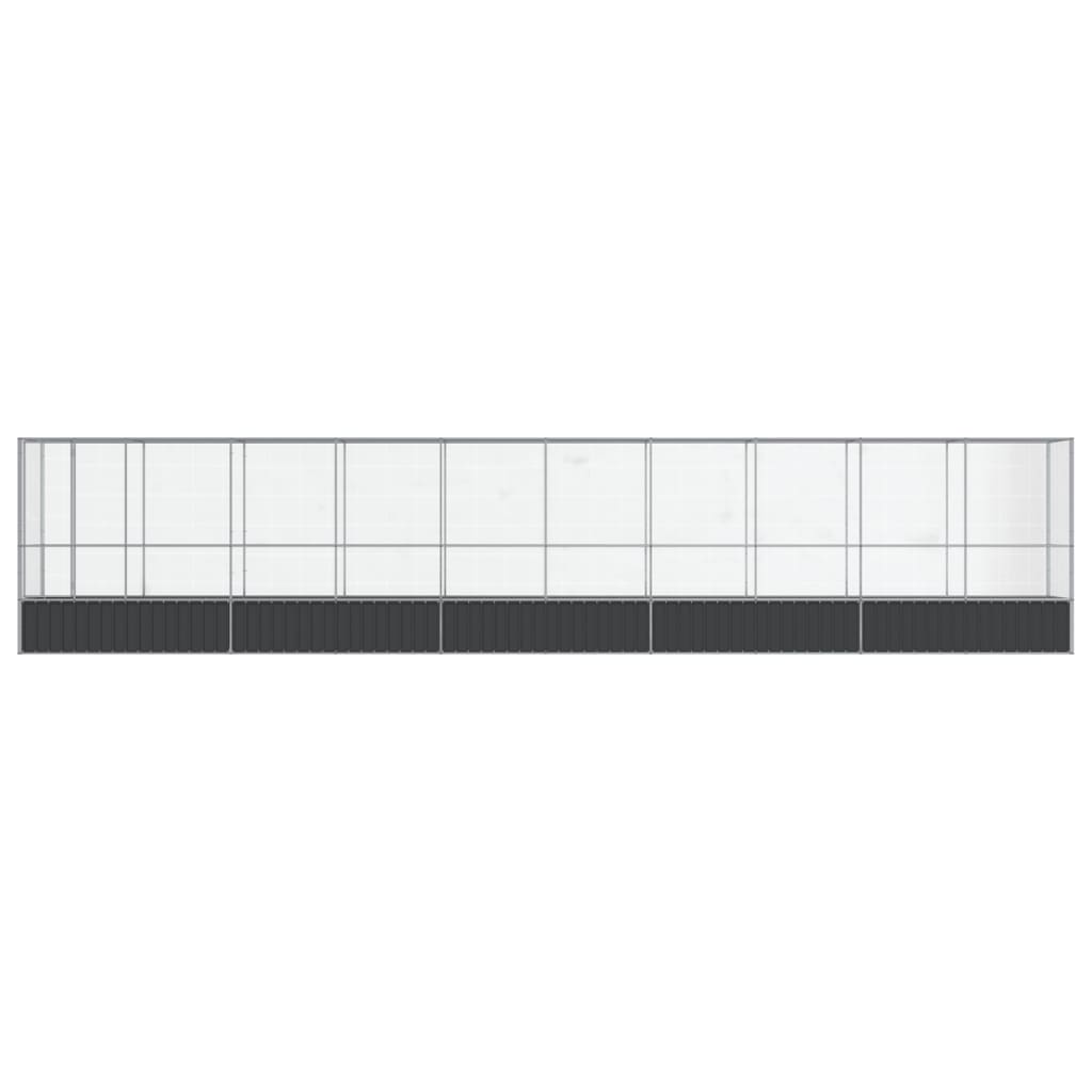 vidaXL Volière met verlengstuk 1042,5x107x212 m staal zilverkleurig