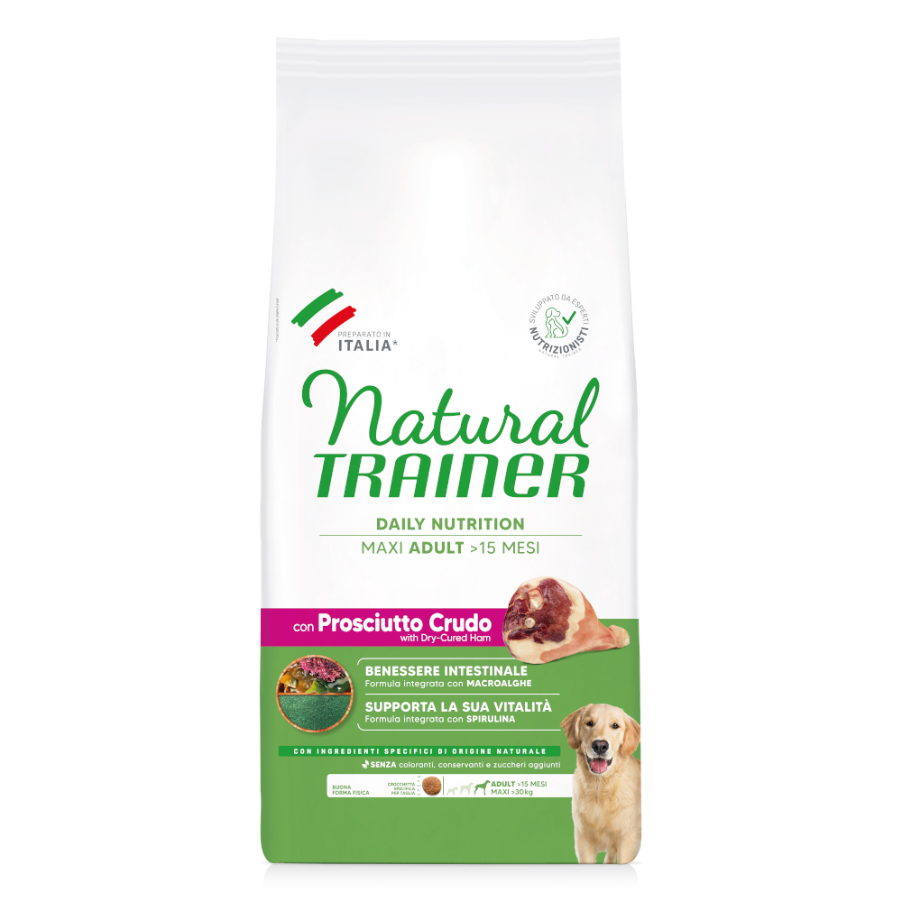 Trainer Natural Dog Natural Trainer Adult Maxi met rauwe Ham - 12 kg