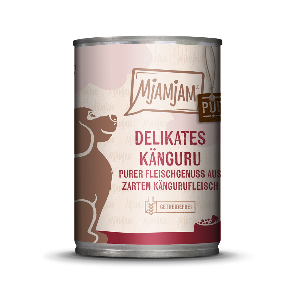MjAMjAM 6x 400g  puur vleesgenot delicate kangoeroe puur hondenvoer nat