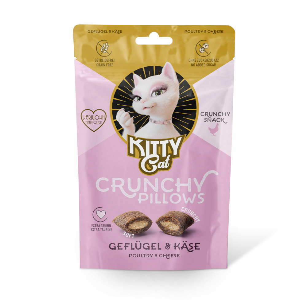 Kitty Cat 60g KITTY Kattenkussentjes Gevogelte & Kaas kattensnacks