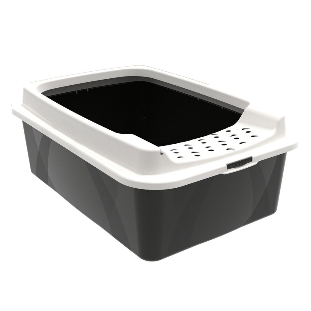 Rotho eco bonnie kattenbak met boveningang m zwart/zand