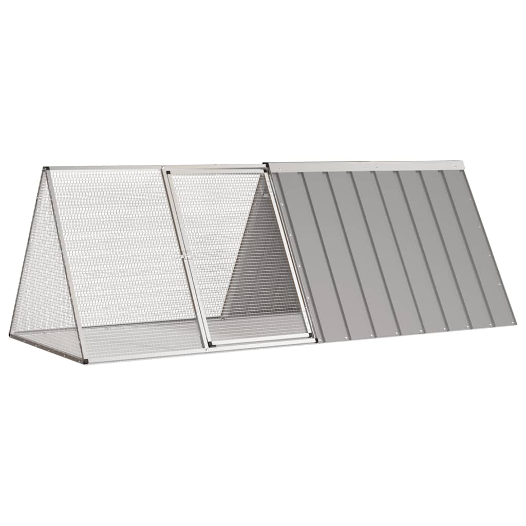 VidaXL Konijnenhok 201,5x80,5x71 cm gegalvaniseerd staal grijs