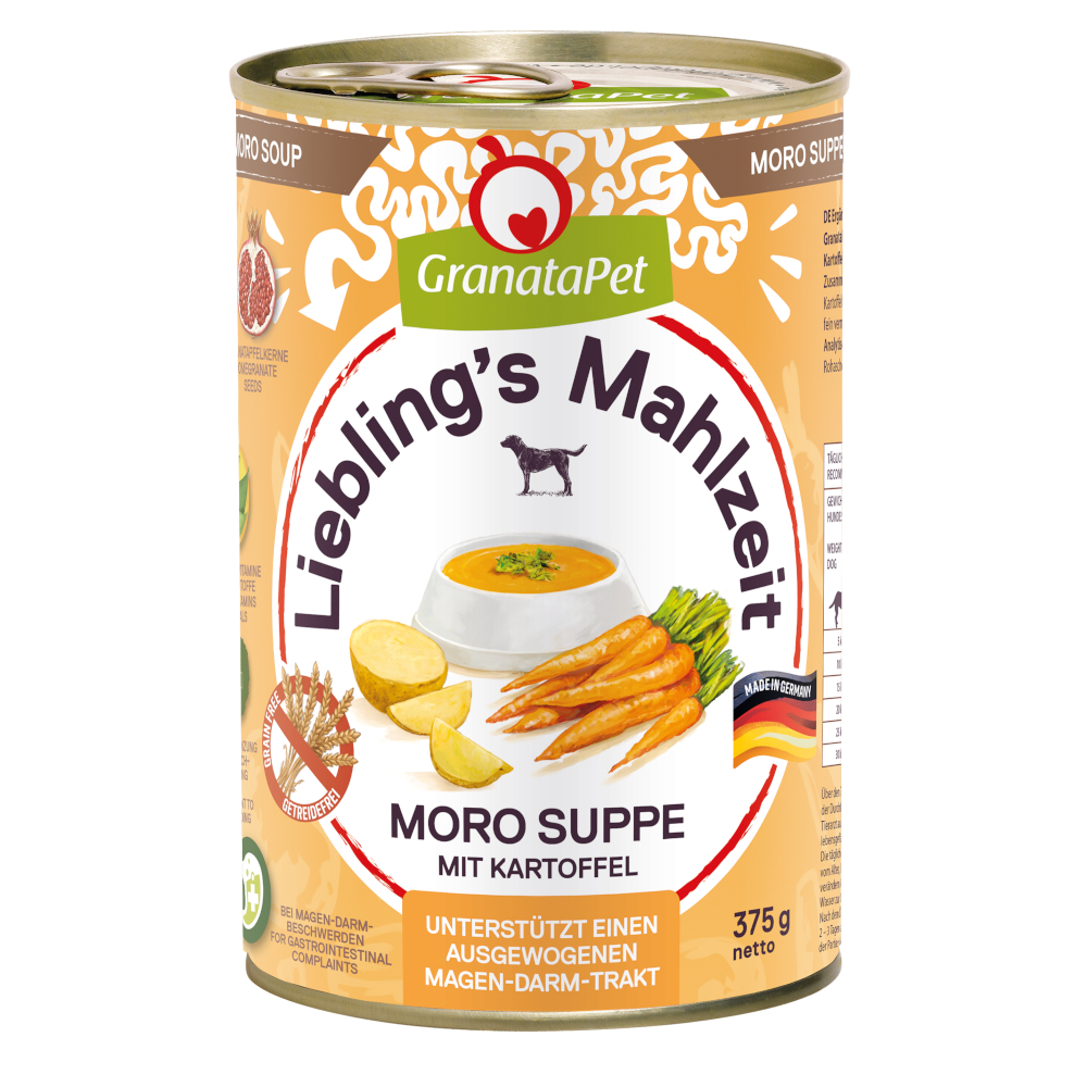 Granatapet 6x375g  Liebeling's Maaltijd Moro Soep met Aardappel nat hondenvoer