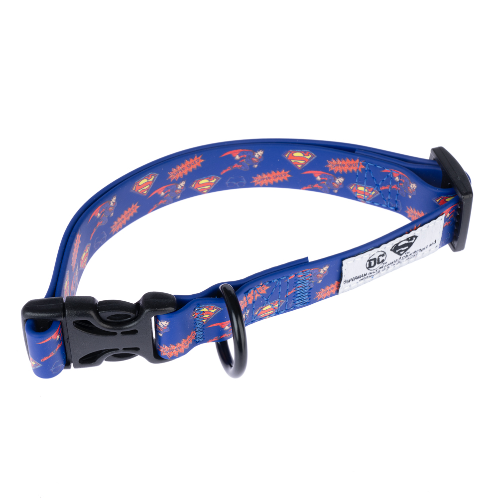 Warner Bros DC Superman kraag, blauwe maat M 30-46cm nekomtrek 20mm brede hond