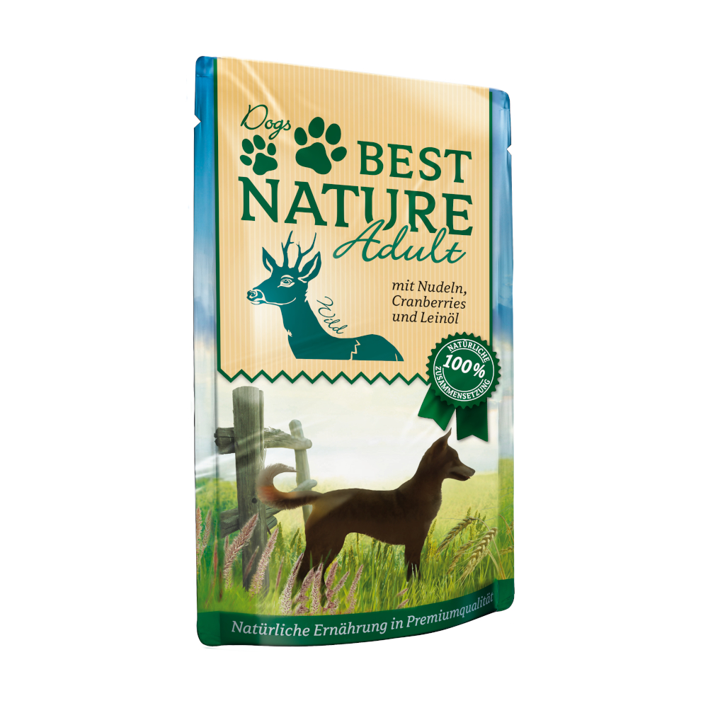 Best Nature 12 x 150g  hondenvoer Wild & Noodles natvoer voor honden