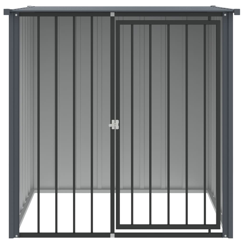 vidaXL Hondenhok met dak 110x103x109 cm gegalvaniseerd staal zwart