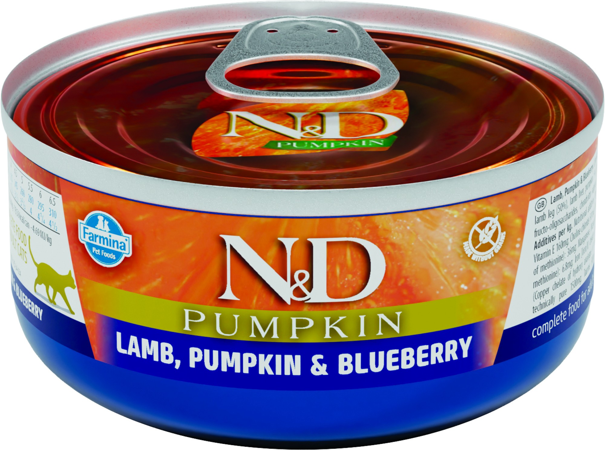 N&D Pumpkin natvoeding voor de kat Lam 70 gr. - per 24 stuks