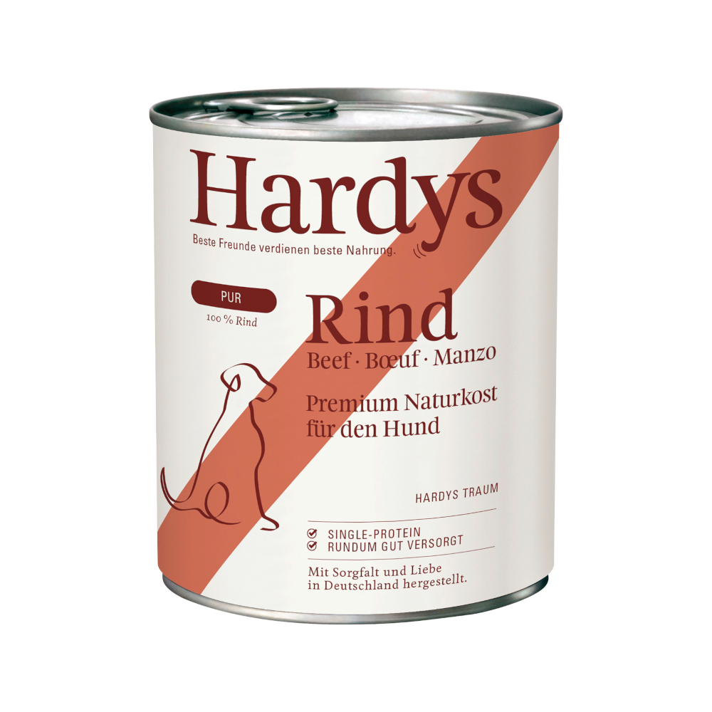Hardys 6x 800g  Pure Rund natvoer voor honden