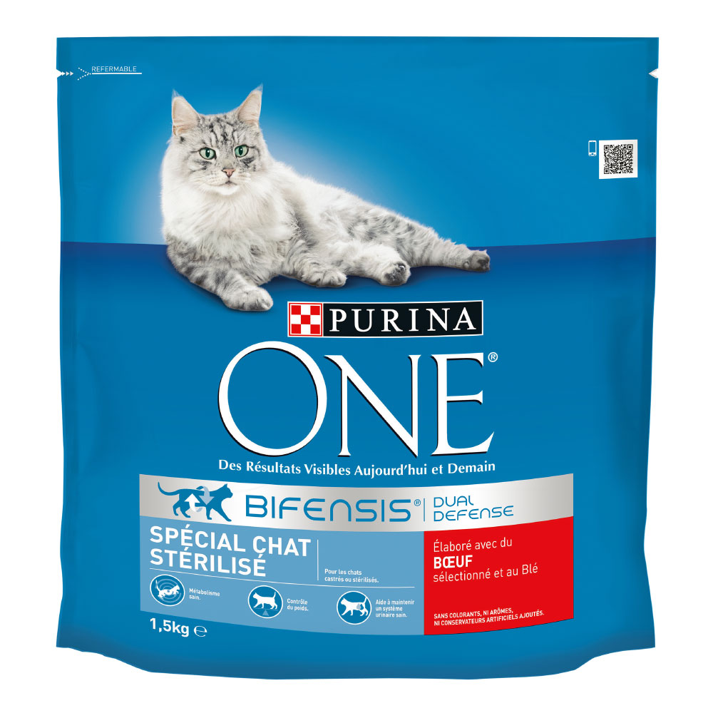Purina One 1.5 kg  Gesterilized Rundvlees Droog Kattenvoer