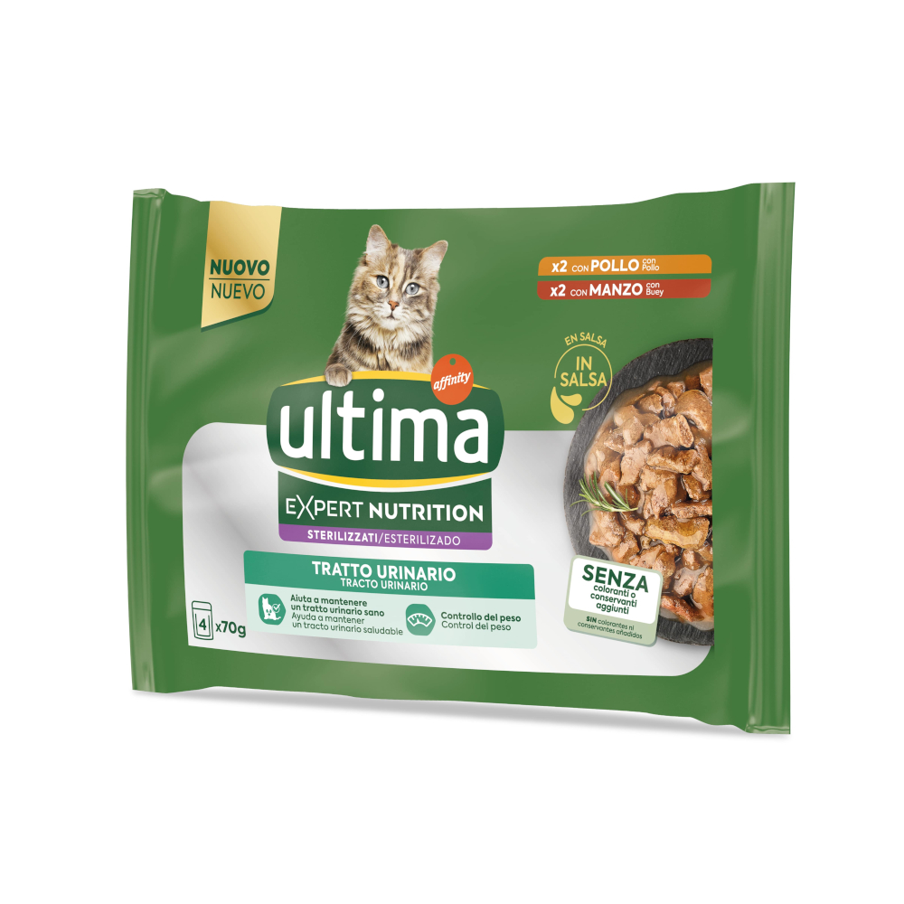 Affinity Ultima 4x70g Ultima Cat Expert Nutrition Urinary Kip & Rund nat kattenvoer
